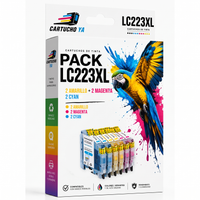 Caja CartuchoYa Brother LC223XL, pack 2C: 6 cartuchos (2 cian, 2 magenta, 2 amarillo)