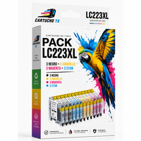 Caja del pack de cartuchos compatibles Brother LC223XL de CartuchoYa