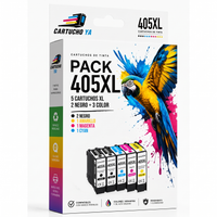 Caja CartuchoYa Epson 405XL, pack 2N+1C: 5 cartuchos (2 negro, 1 cian, 1 magenta, 1 amarillo)