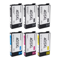 Pack 3N+1C: 6 cartuchos (3 negro, 1 cian, 1 magenta, 1 amarillo), vista frontal, compatibles Epson 405XL CartuchoYa