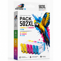Caja CartuchoYa Epson 502XL, pack 2C: 6 cartuchos (2 cian, 2 magenta, 2 amarillo)