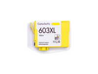 Pack 1 amarillo: 1 cartucho amarillo vistos desde arriba, compatibles Epson 603XL CartuchoYa