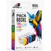 Caja CartuchoYa Epson 603XL, pack 2N+1C: 5 cartuchos (2 negro, 1 cian, 1 magenta, 1 amarillo)