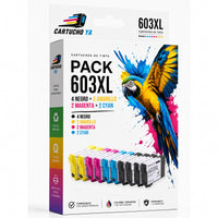 Caja CartuchoYa Epson 603XL, pack 4N+2C: 10 cartuchos (4 negro, 2 cian, 2 magenta, 2 amarillo)