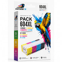 Caja CartuchoYa Epson 604XL, pack 3N+3C: 12 cartuchos (3 negro, 3 cian, 3 magenta, 3 amarillo)