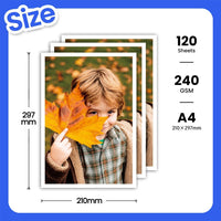 Papel fotográfico brillante A4, 240 g, 120 hojas