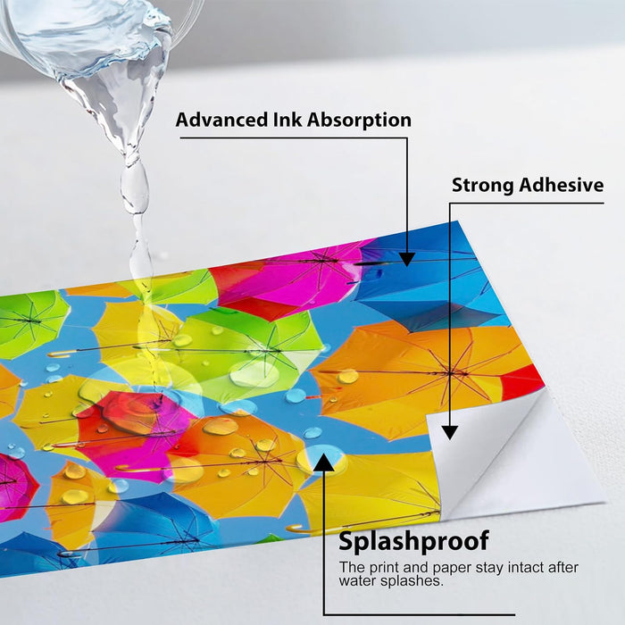 Vinilo adhesivo blanco A4 resistente al agua, 30 hojas