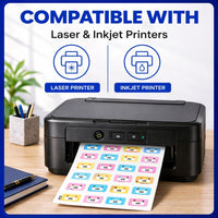 Etiquetas de vinilo impermeables 12 × 27,7 mm, 35 hojas (5.145 etiquetas)