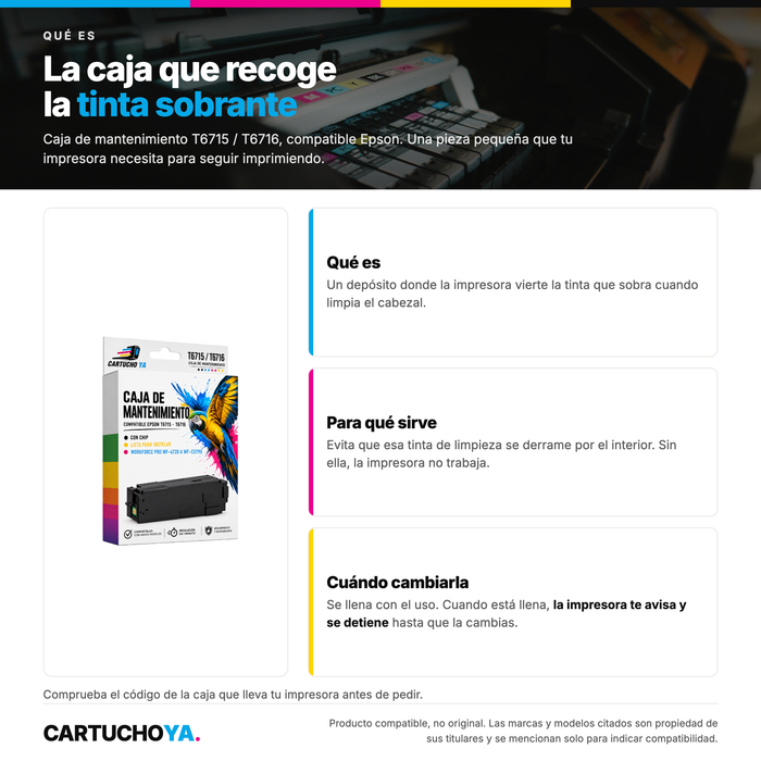 Caja de mantenimiento compatible Epson T6715 / T6716