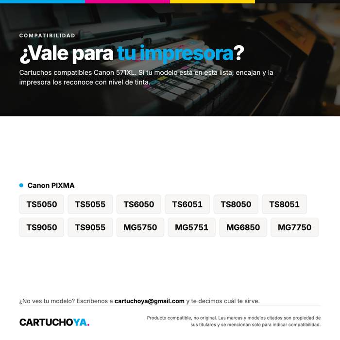 Cartuchos compatibles con Canon 571XL