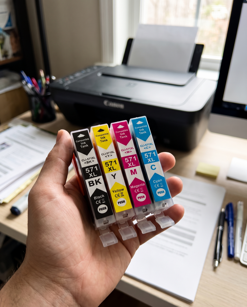 Imagen ilustrativa de Cartuchos compatibles con Canon 571XL, generada con IA