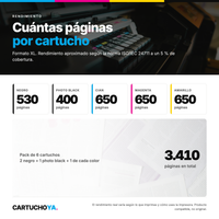 Cuántas páginas rinde cada cartucho Epson 33XL