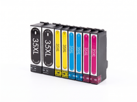 Pack 2N+2C: 8 cartuchos en fila compatibles Epson 35XL CartuchoYa