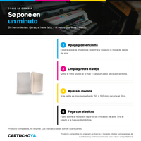 Infografía: cómo se cambia el filtro del aire de impresora láser 150 x 100 mm