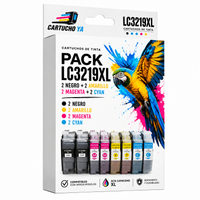 Caja pack LC3219XL CartuchoYa con 8 cartuchos compatibles Brother: 2 negro, 2 magenta, 2 amarillo, 2 cian