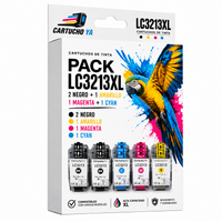 Caja pack LC3213XL CartuchoYa con 5 cartuchos compatibles Brother: 2 negro, 1 cian, 1 magenta, 1 amarillo