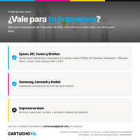 Compatibilidad del kit de limpieza de cabezales: impresoras de inyección de tinta Epson, HP, Canon, Brother, Samsung, Lexmark y Kodak